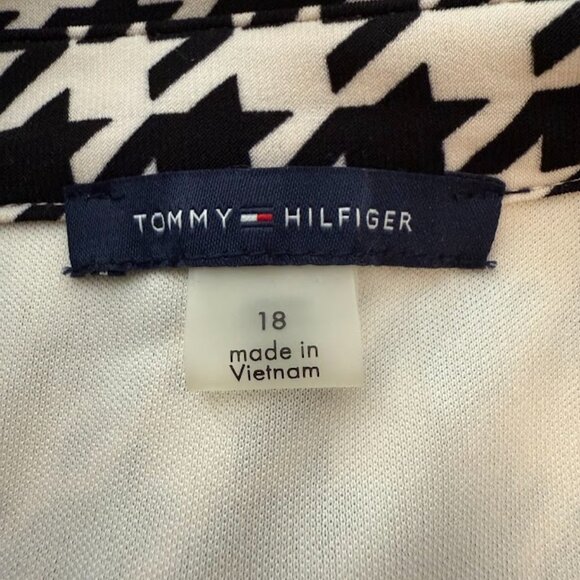 Tommy Hilfiger Jersey Fit and Flare Black and Cream Midi Shirt Dress, Size 18 - Picture 9 of 9